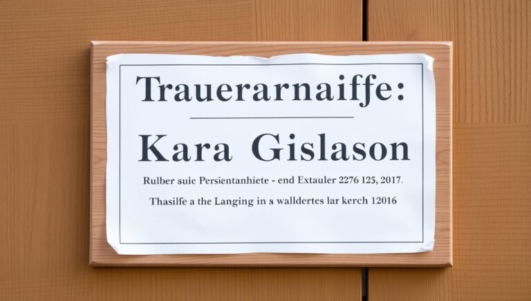 kara gislason traueranzeige