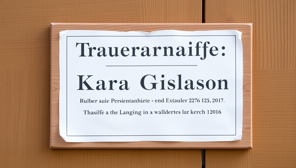kara gislason traueranzeige